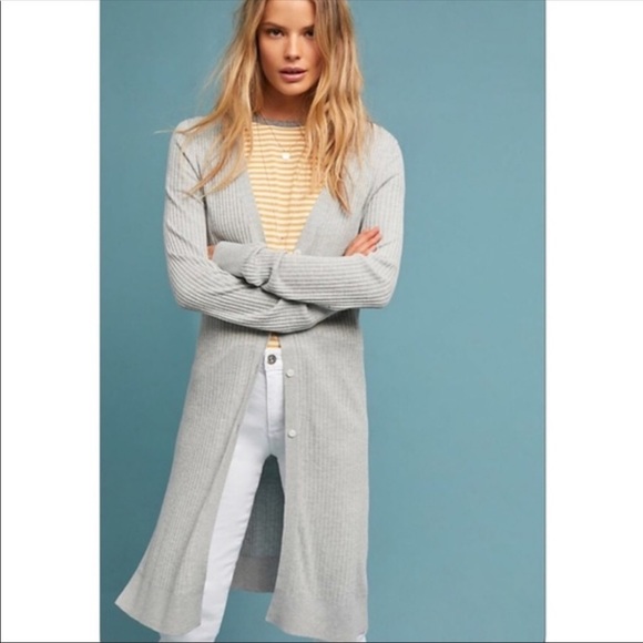 Anthropologie Sweaters - New Anthropologie Meadow Rue Gray Ribbed Cardigan
